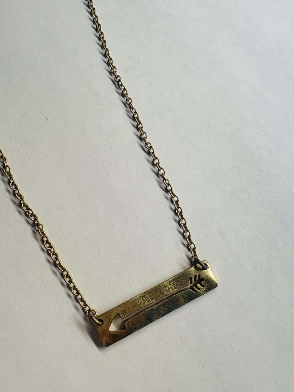 Gold Bar Arrow Pendant Necklace - Women's Jewelry